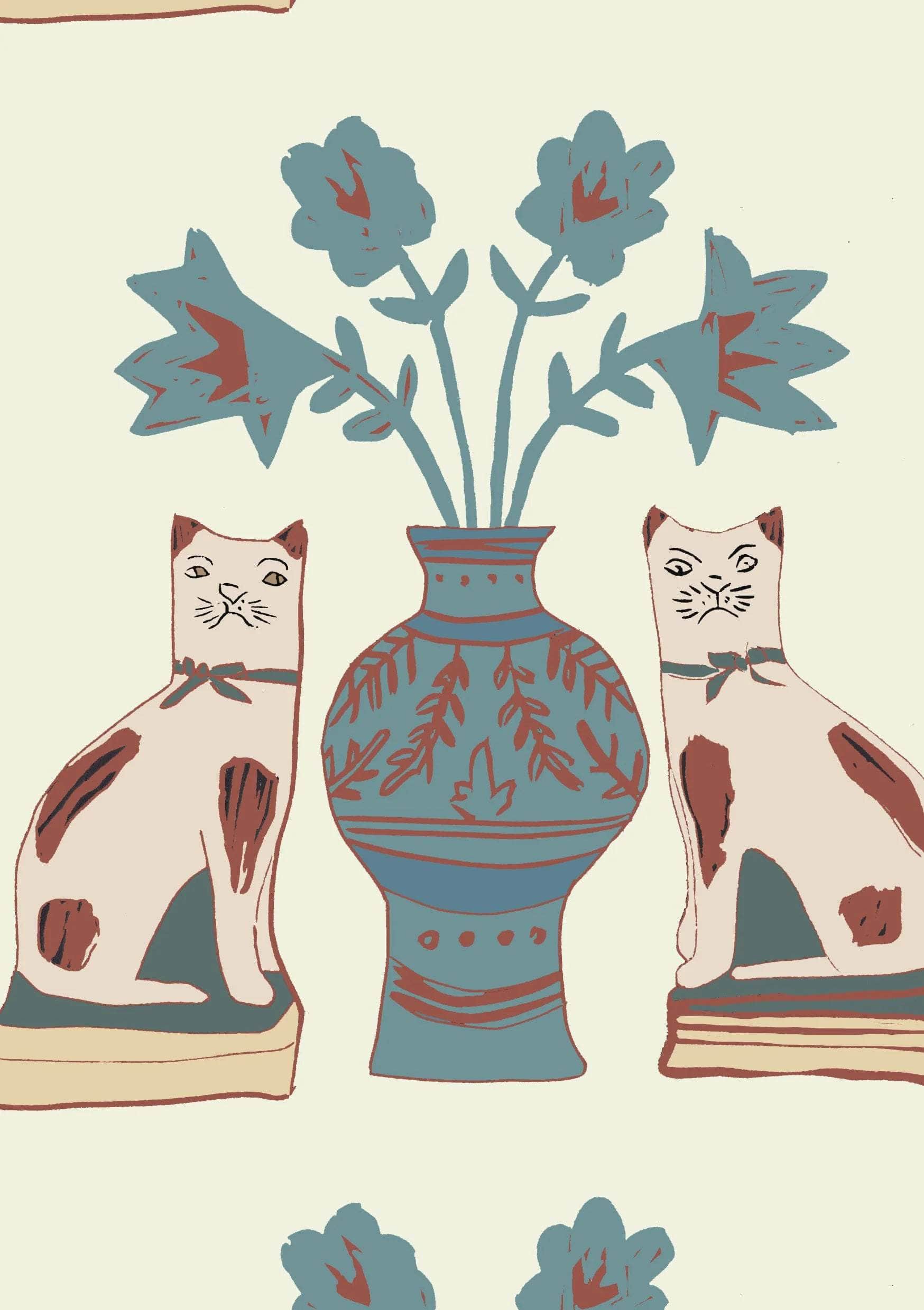 Pair of Cats Wallpaper - Granny's House