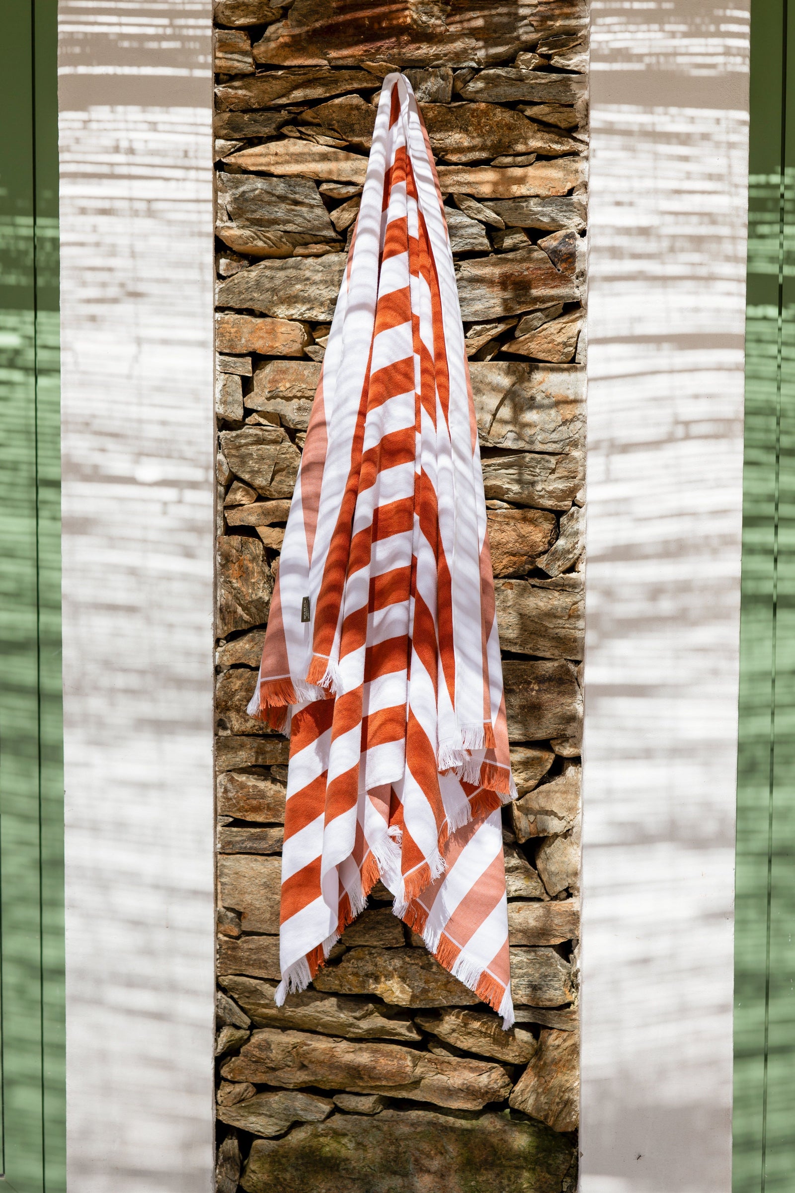 Terracotta Striped Beach Towel