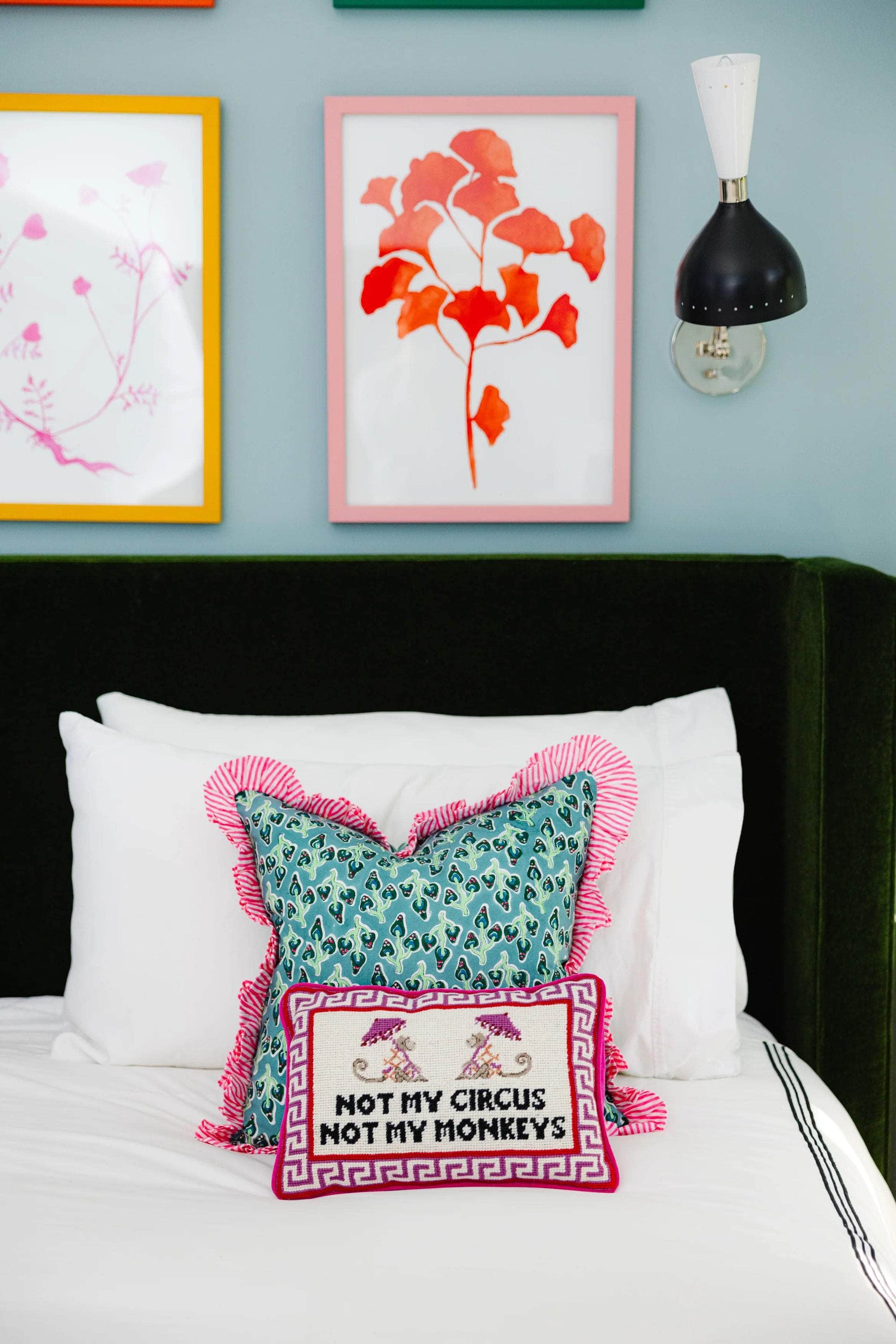 Not My Circus Needlepoint Pillow