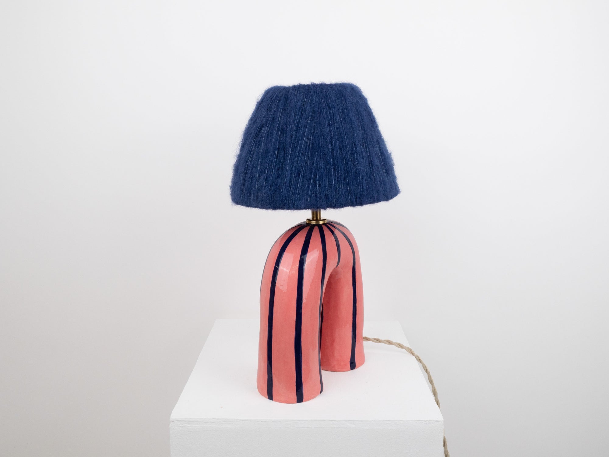 'You' Table Lamp - Blue Stripes