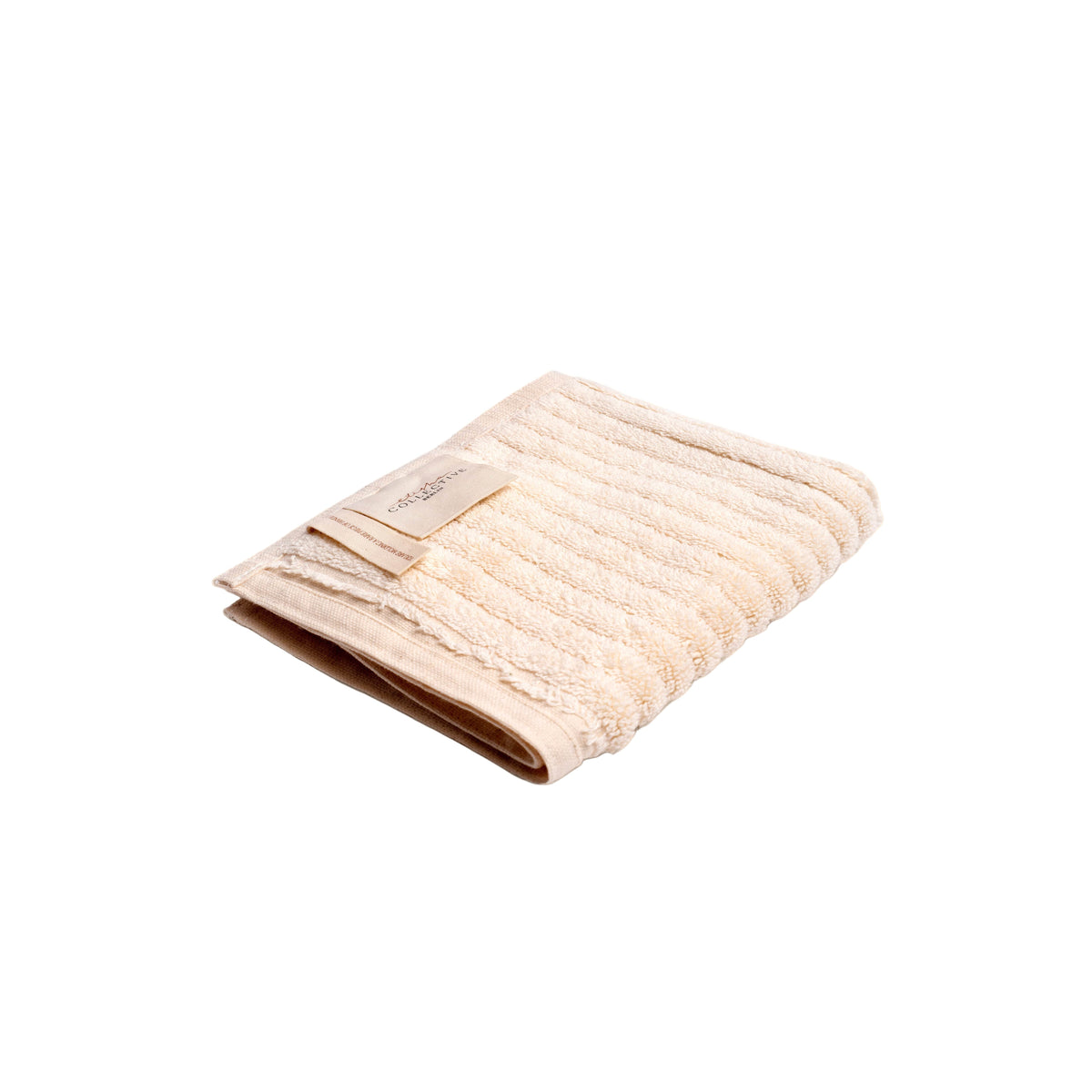 Plush & Bare Striped Pure Cotton Face Cloth In Cream