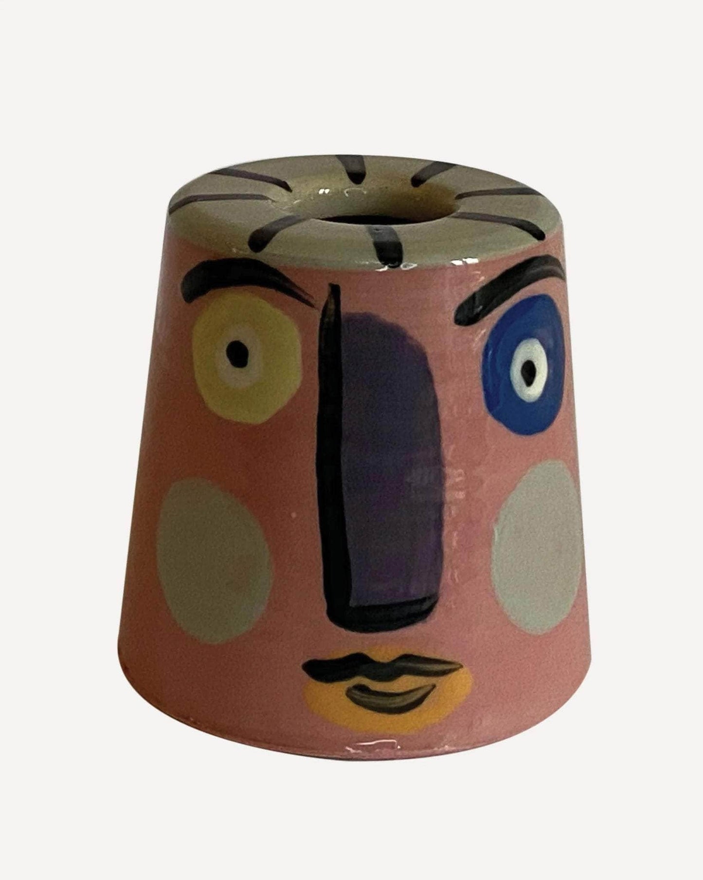 Isolation Face Candle Holder Pink