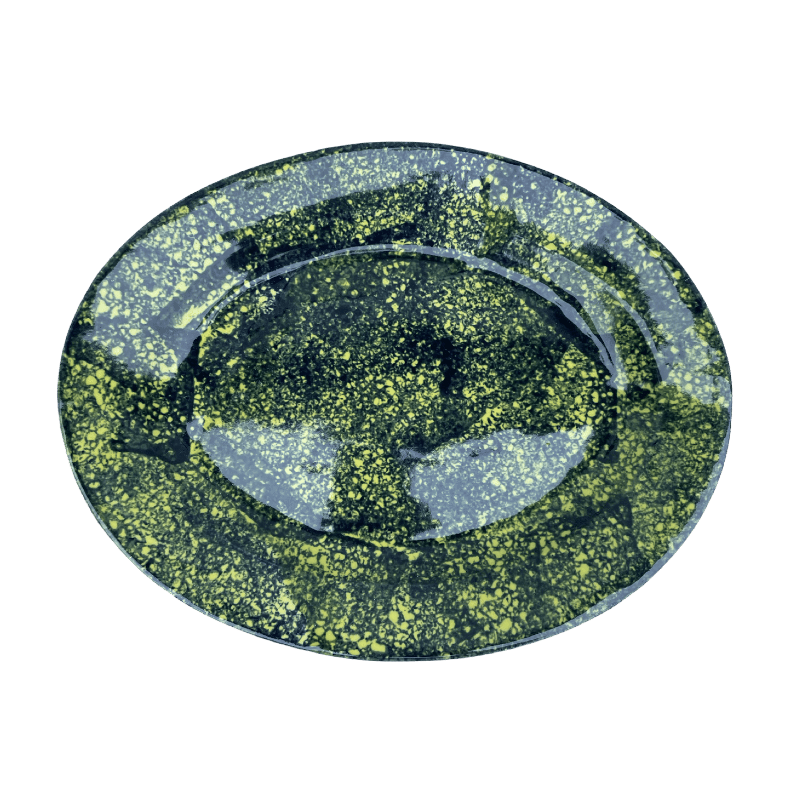 Cobalt Sponged Platter - Large Lime