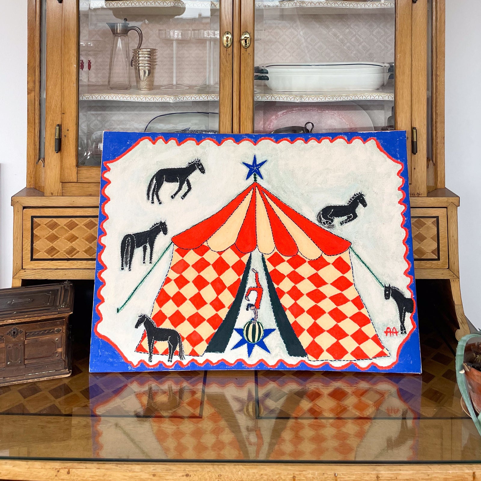 Horses at the Circus, Original Painting