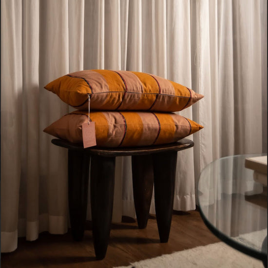 Oaxaca Terracotta Striped Cushion
