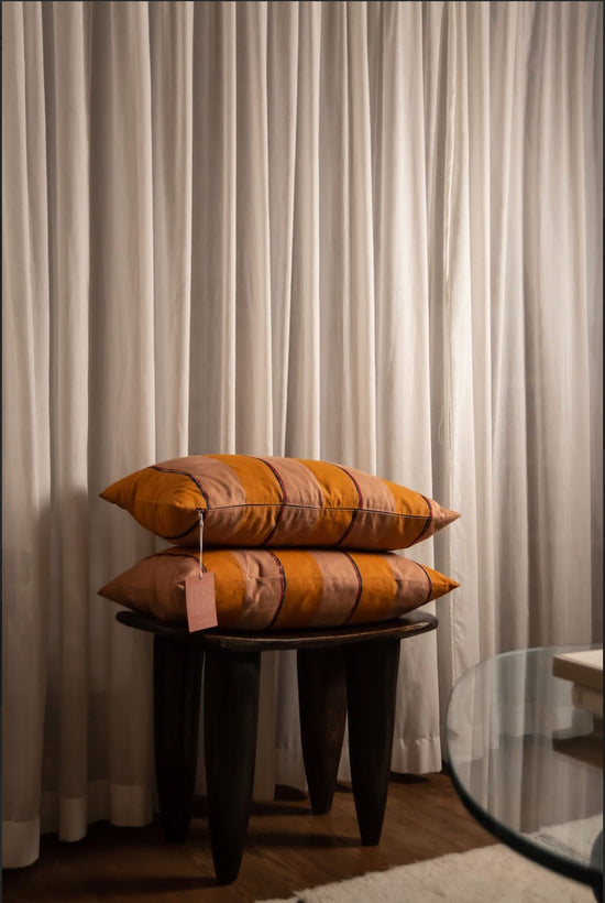 Oaxaca Terracotta Striped Cushion