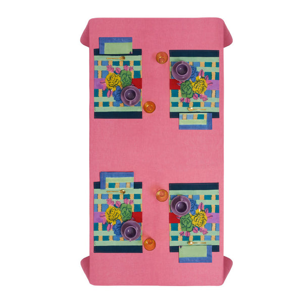 cotton placemat 35x48cm Ankara Aqua