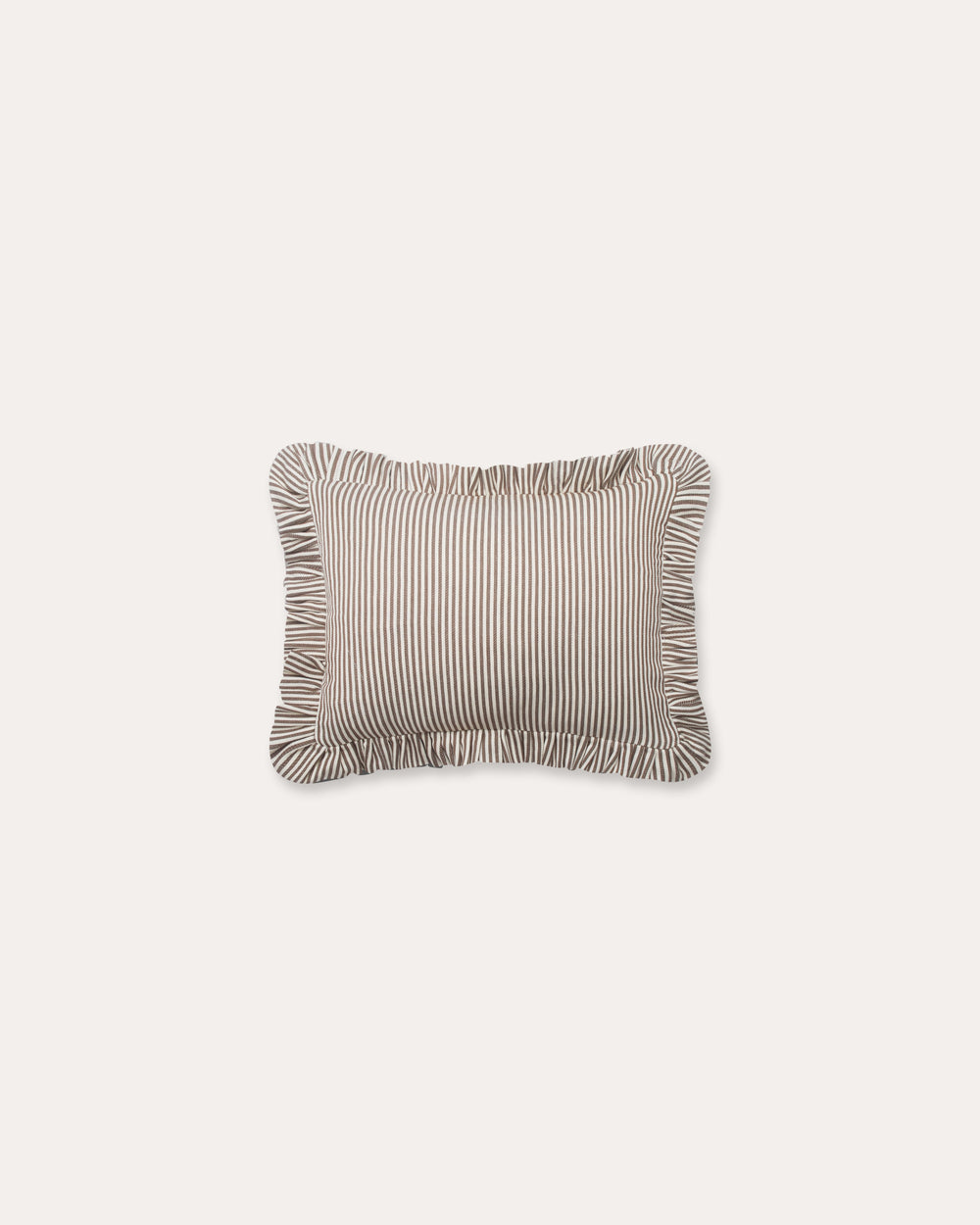 The Fine Stripe Rectangle Cushion in Cocoa