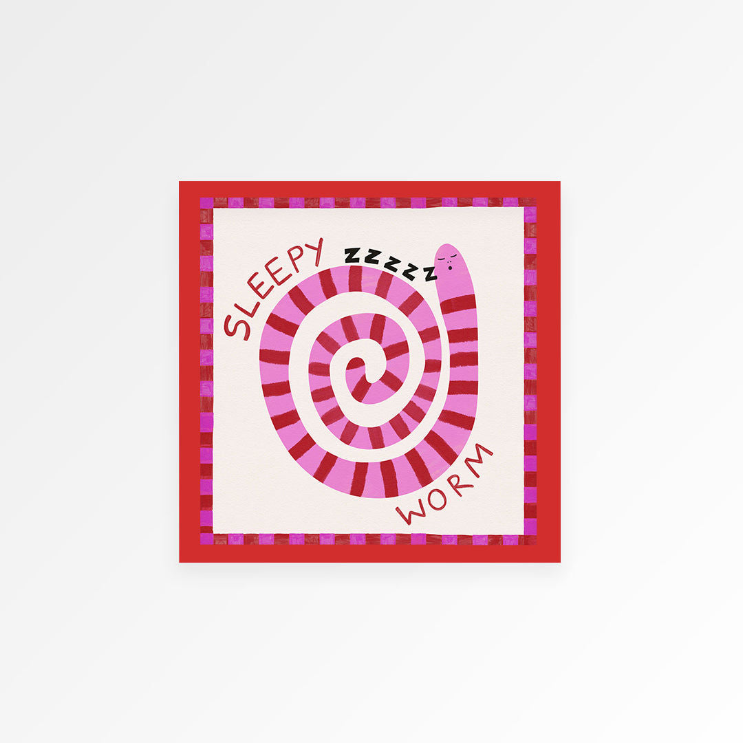 Sleepy Worm Kids Print