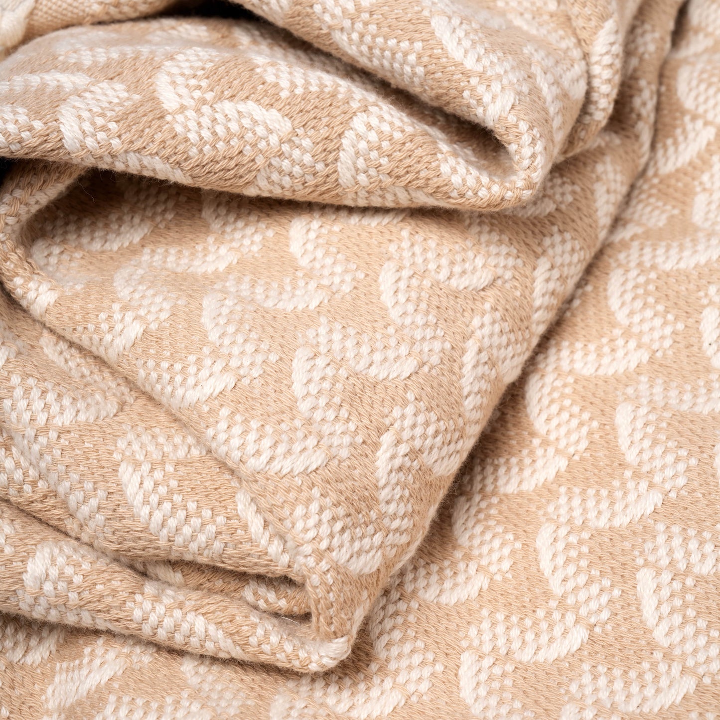 Silent Ripple Pure Cotton Blanket In Tan
