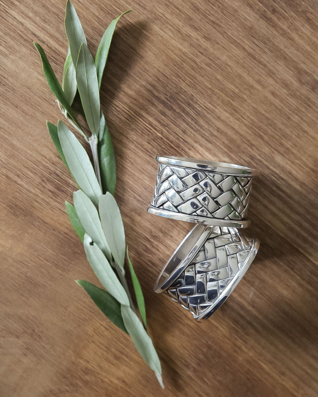Braided Silver Napkin Ring