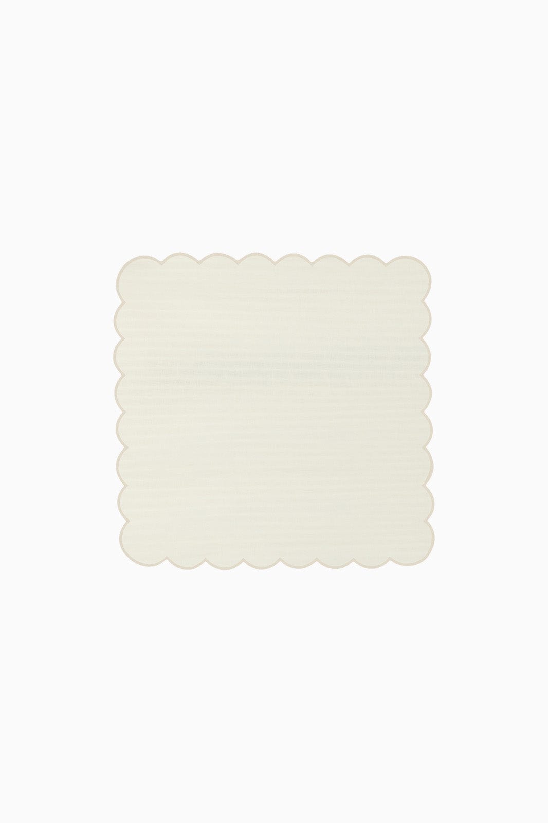 Zero-Waste Scalloped Linen Napkins off-white - Set of 2