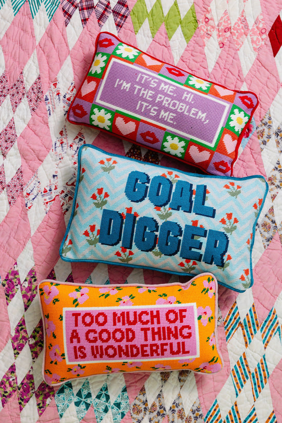 Goal Digger Needlepoint Pillow