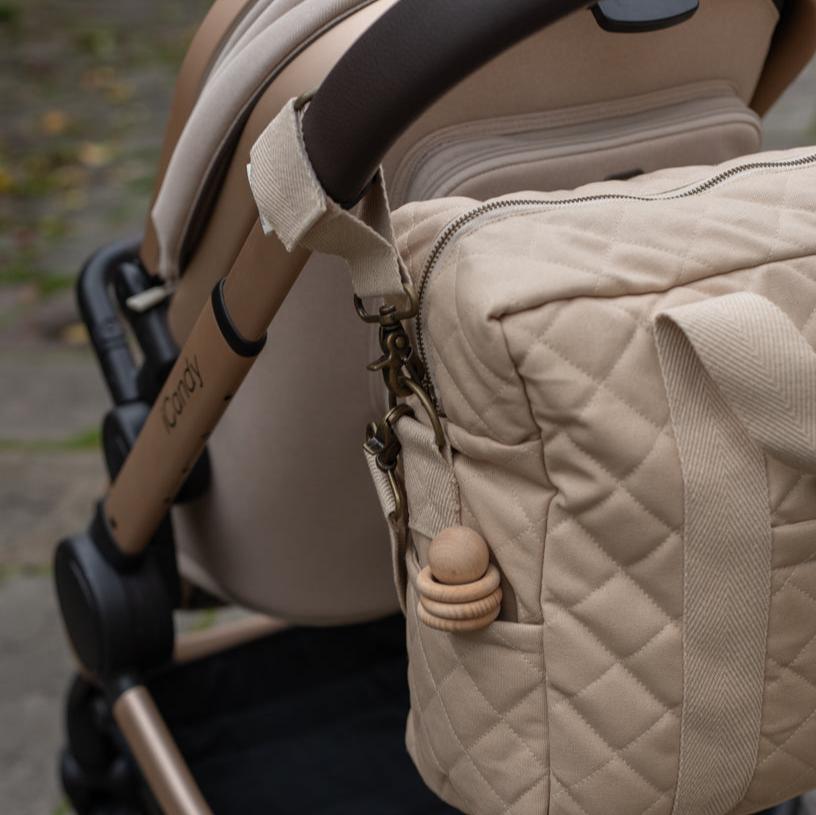 Baby Changing Bag - Natural (With Pram Clips)