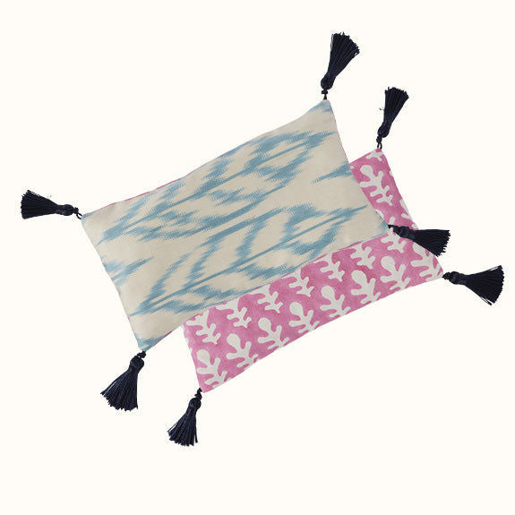 Ikat Bagru Lavender Eye Cushion Pink