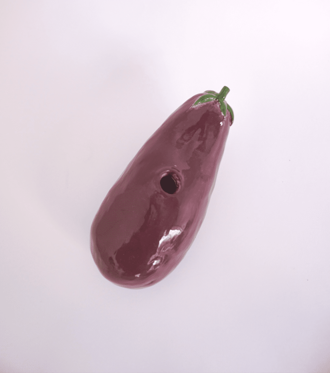Ceramic Aubergine Candle Holder