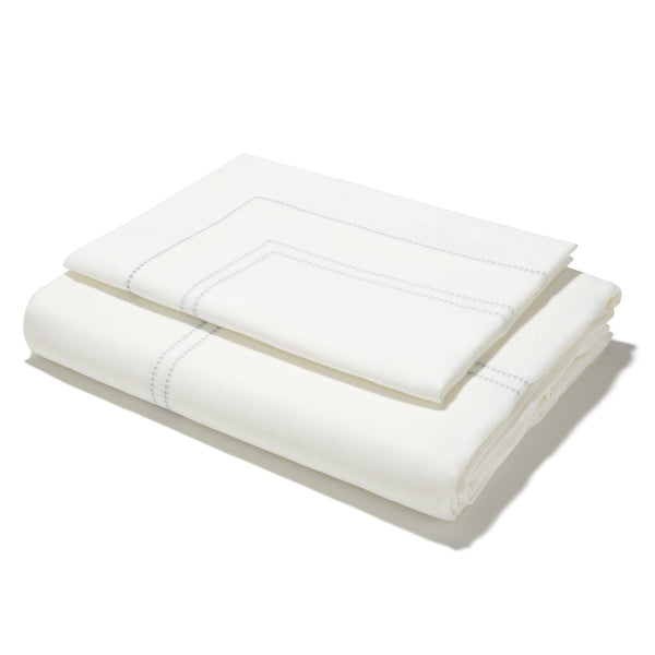 Bed Linen Set Hemstitch Chambray Blue