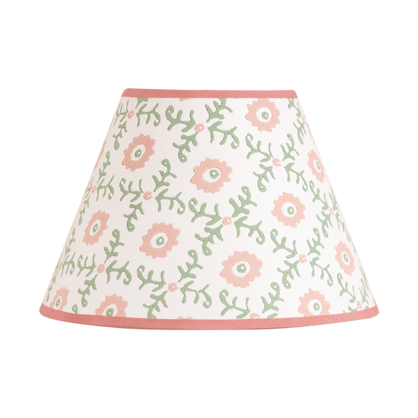 Folk Flower Pendant Lampshade - Pink / Green