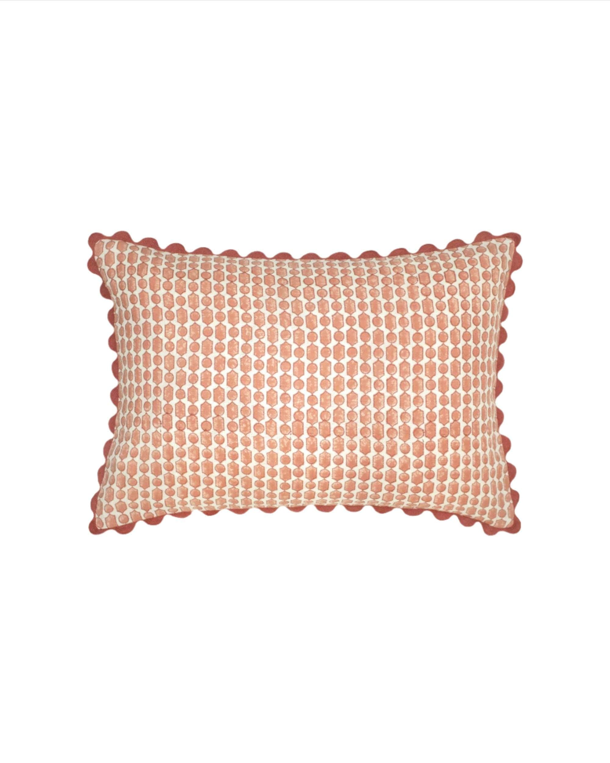 Viale Block Print Cushion - Pink