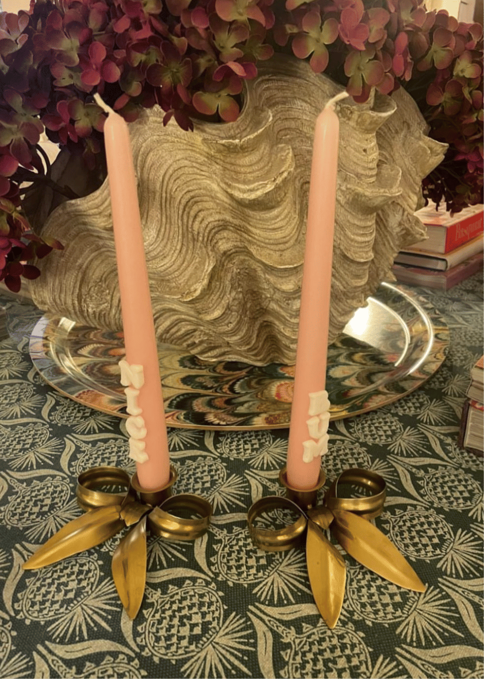 A Pair of Bow Candleholders | Brass