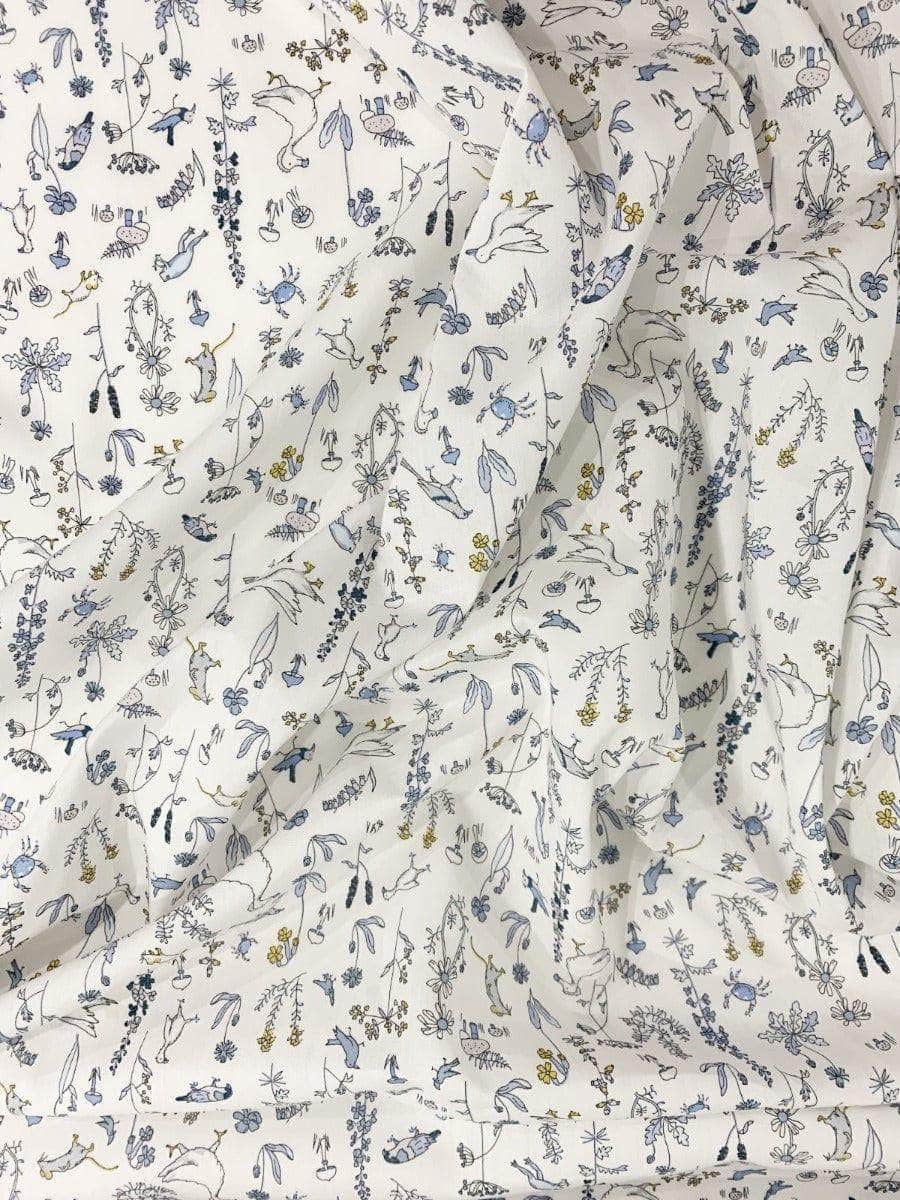 Fitted Sheet Made With Liberty Fabric Theo Blue