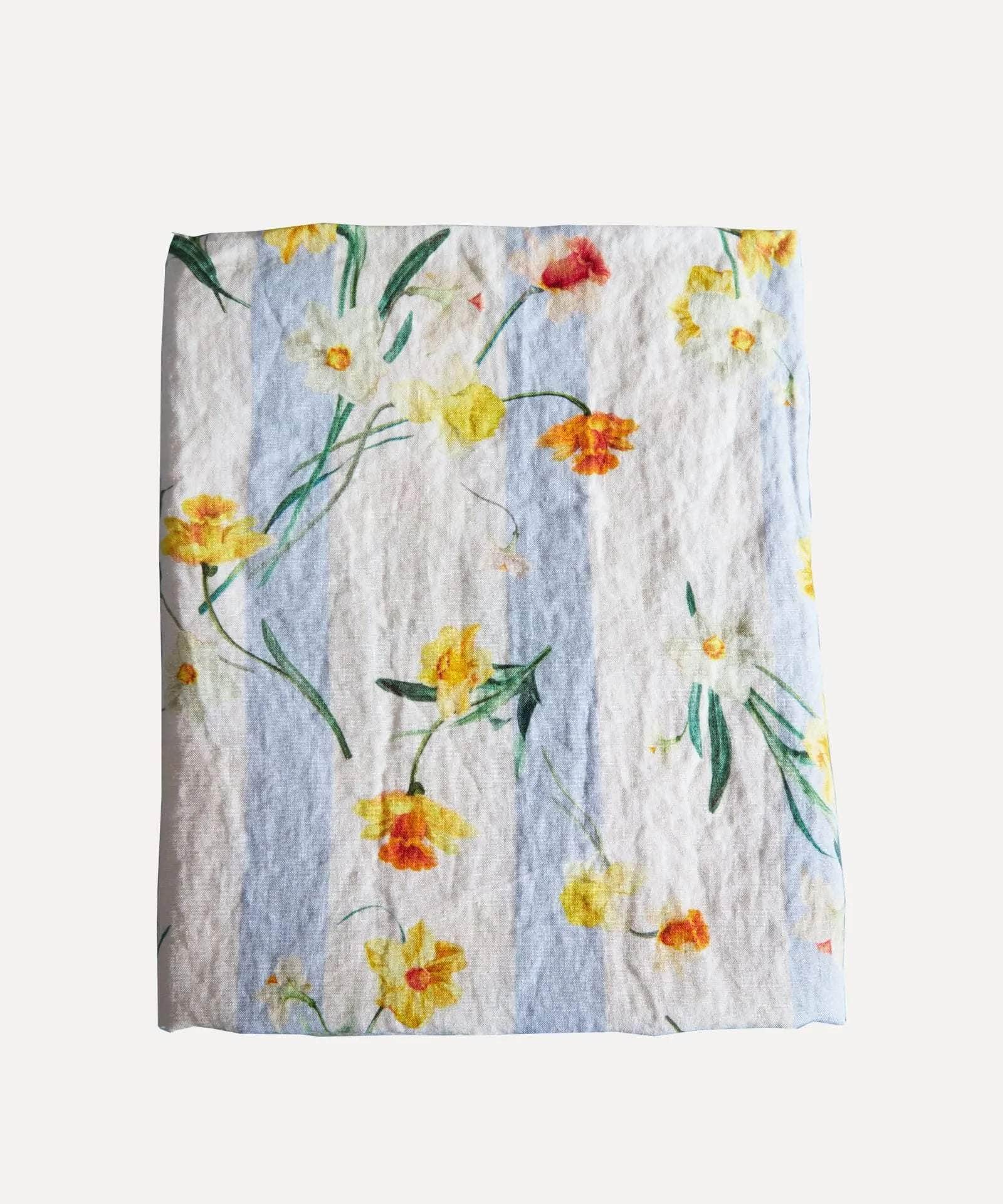 Daffodil Stripe Linen Tablecloth