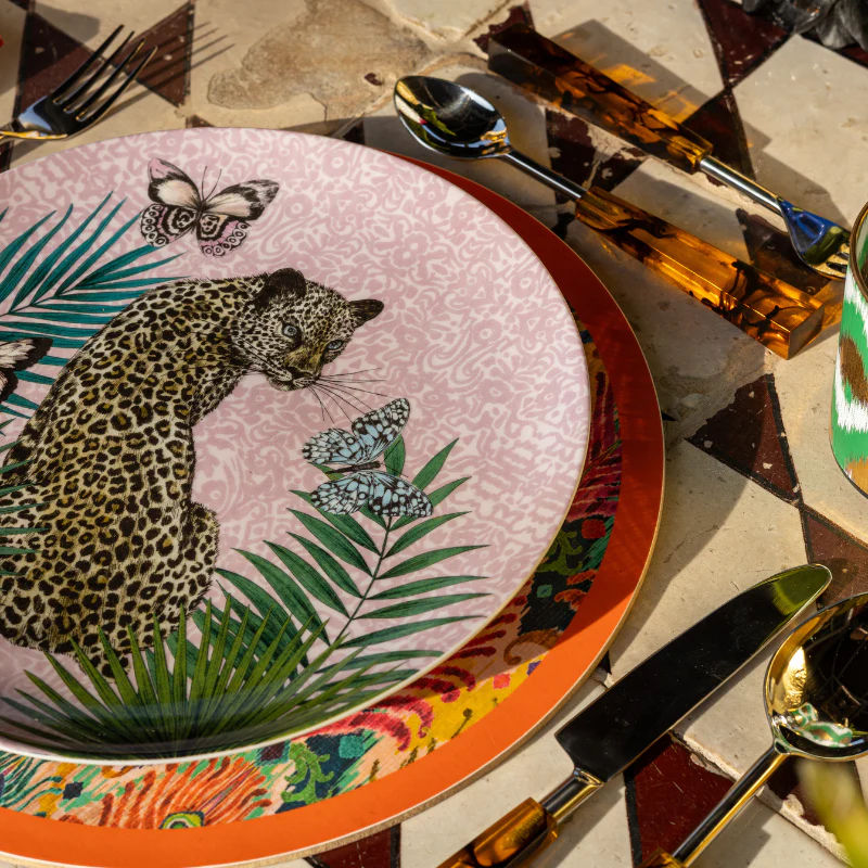 Les Ottomans x Matthew Williamson Porcelain Plate - Pink Leopard