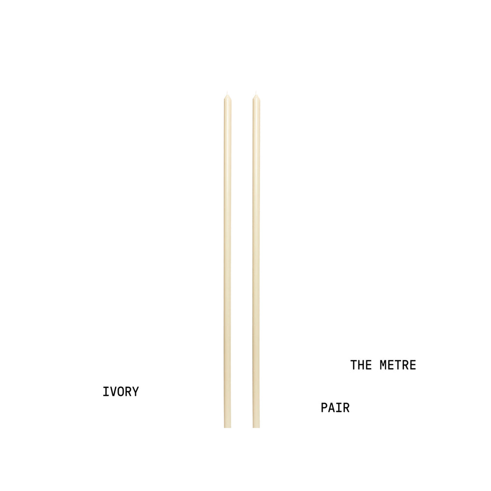 Ivory Tapered METRE Candle Pair