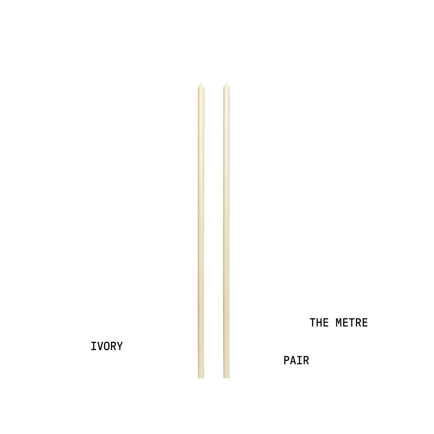 Ivory Tapered METRE Candle Pair