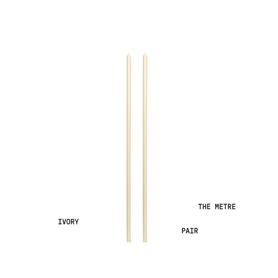 Ivory Tapered METRE Candle Pair