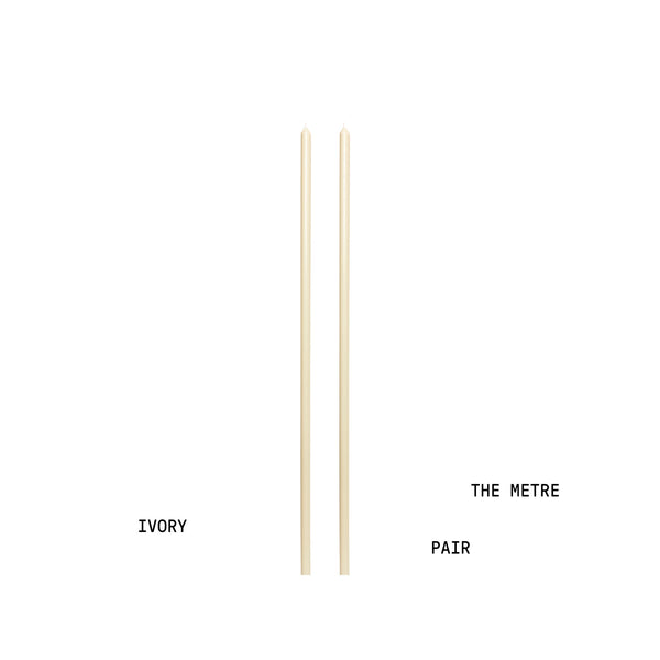 Ivory Tapered METRE Candle Pair