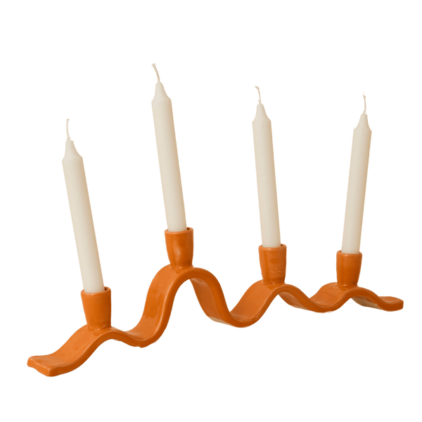 Large Wavy Candelabra - Orange