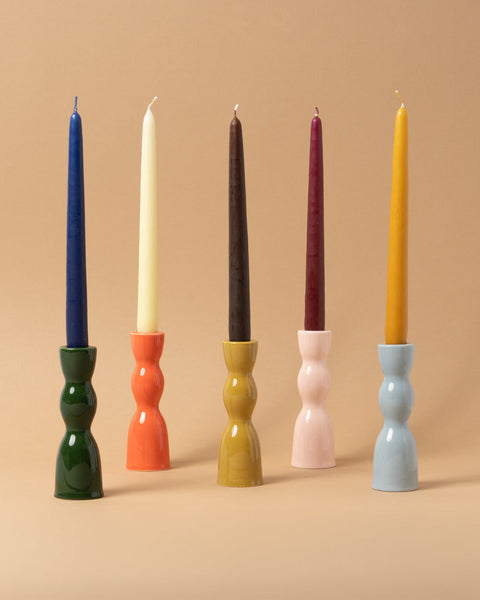 Wave Candleholder Low - Pink
