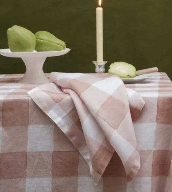 Pink Gingham Napkins, Set of Four