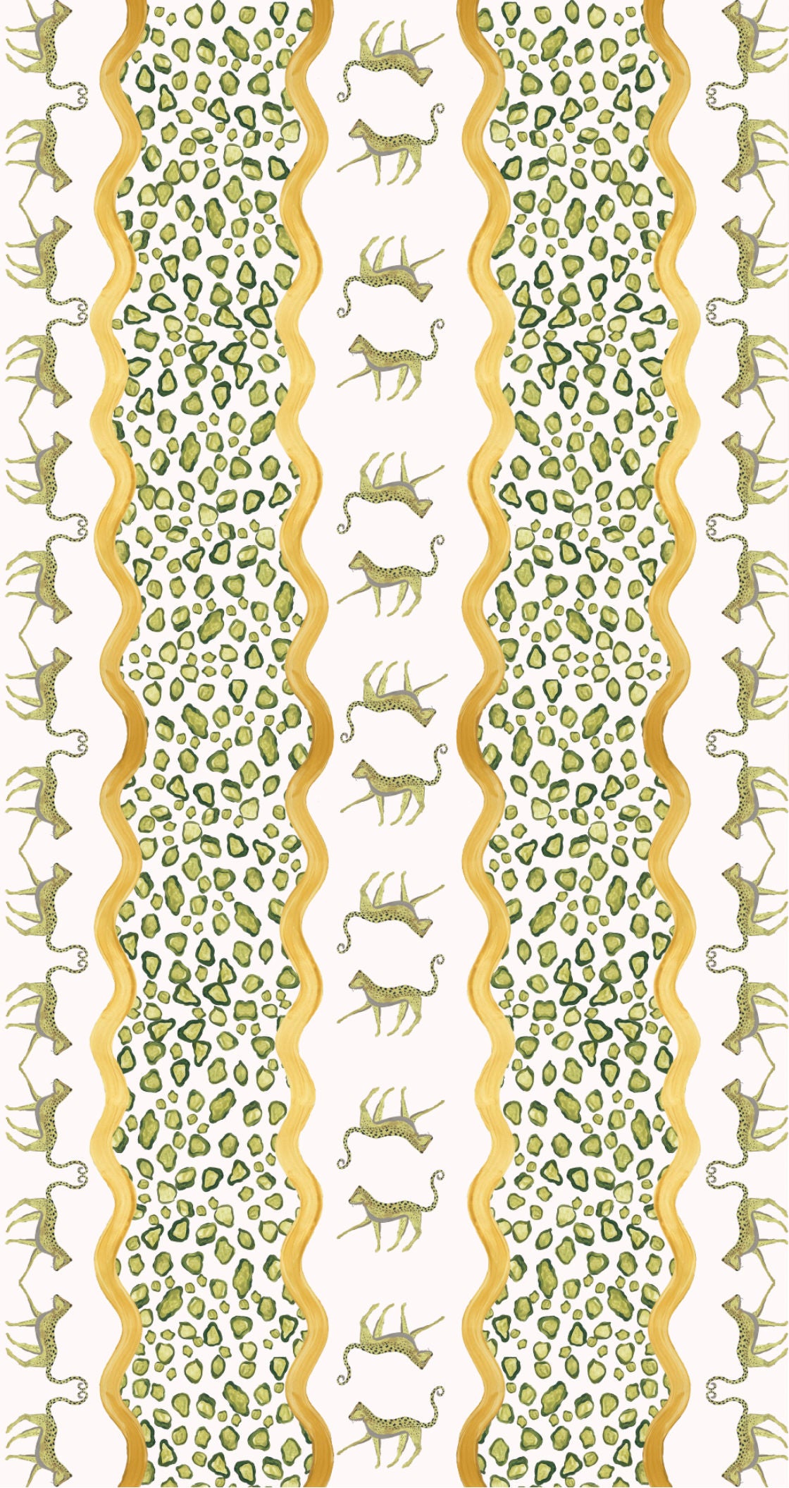 Green Leopard Print Table Linen