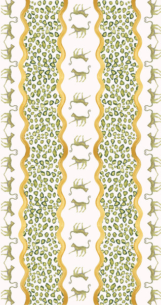 Green Leopard Print Table Linen