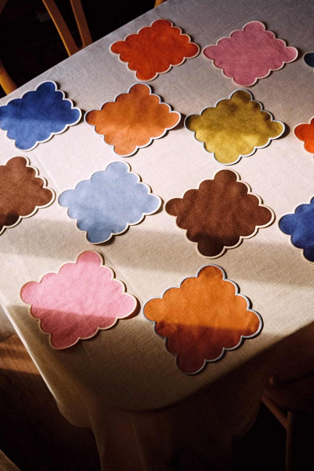 Zero-Waste Scalloped Linen Cocktail Napkins Bubblegum Pink - Set of 4