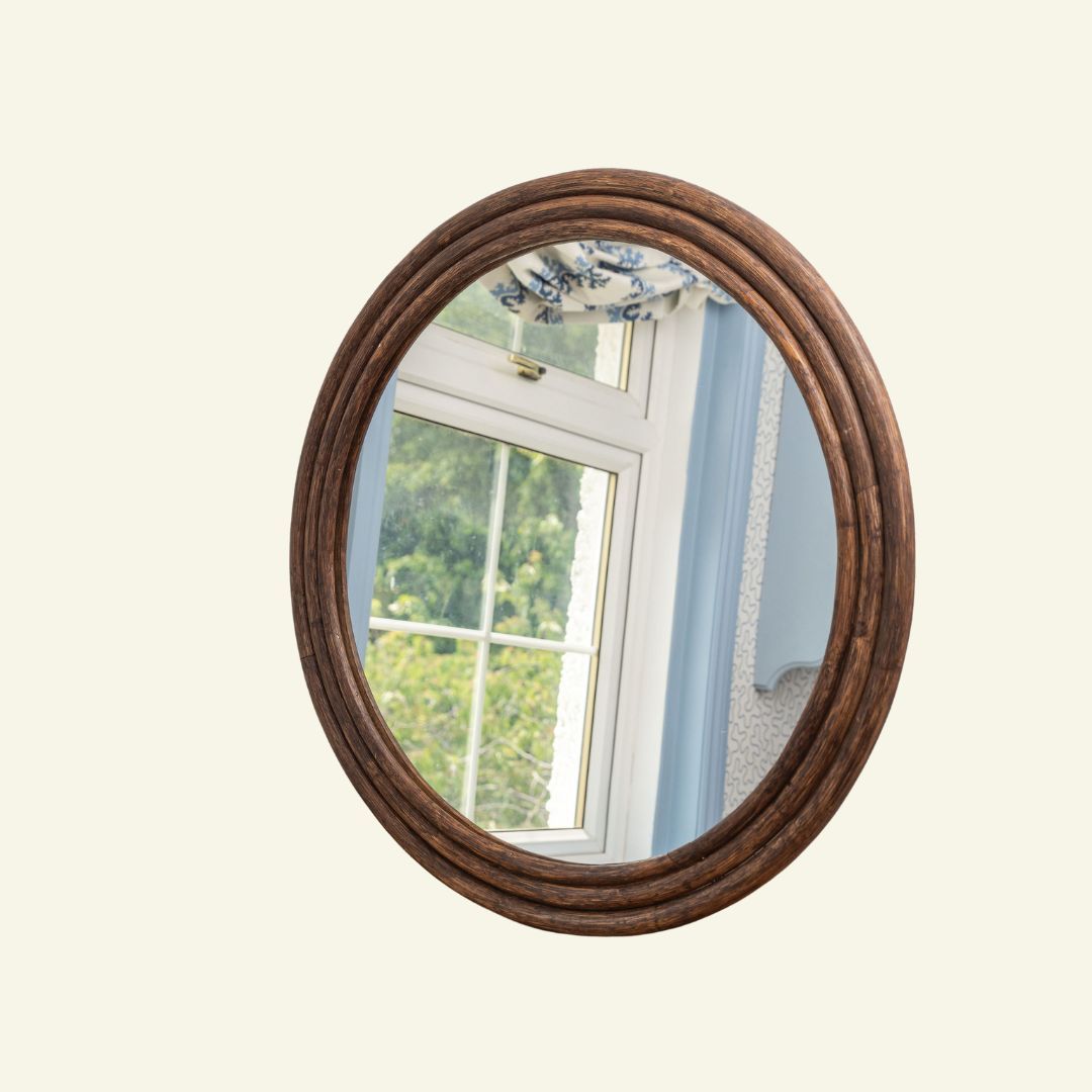Round Mirror Teak