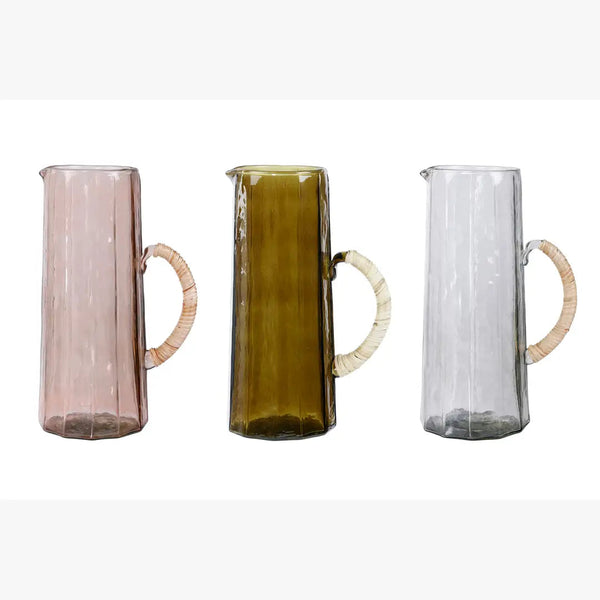 Hammered Water Pitcher, Pink -6.25 x 9.5 Inches