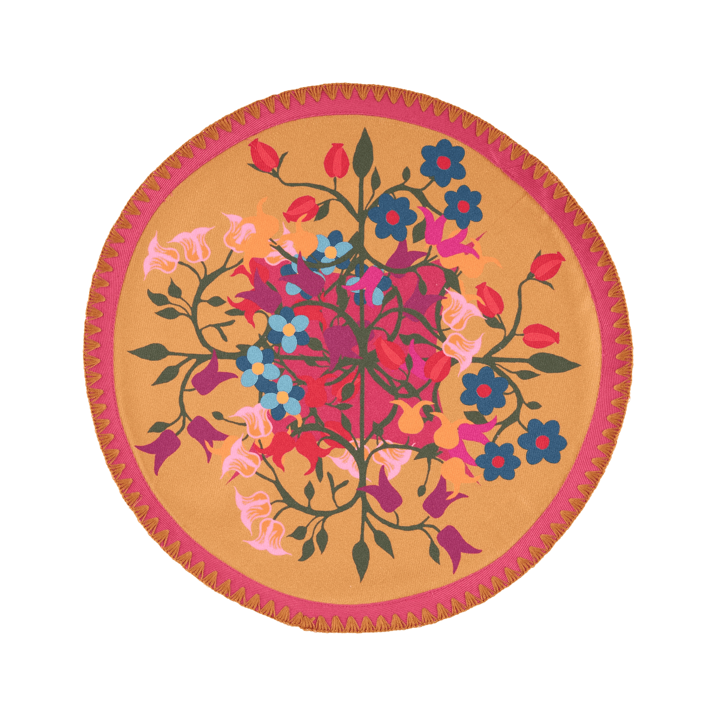 Placemats Blumen Round Orange Placemats | Set of 6