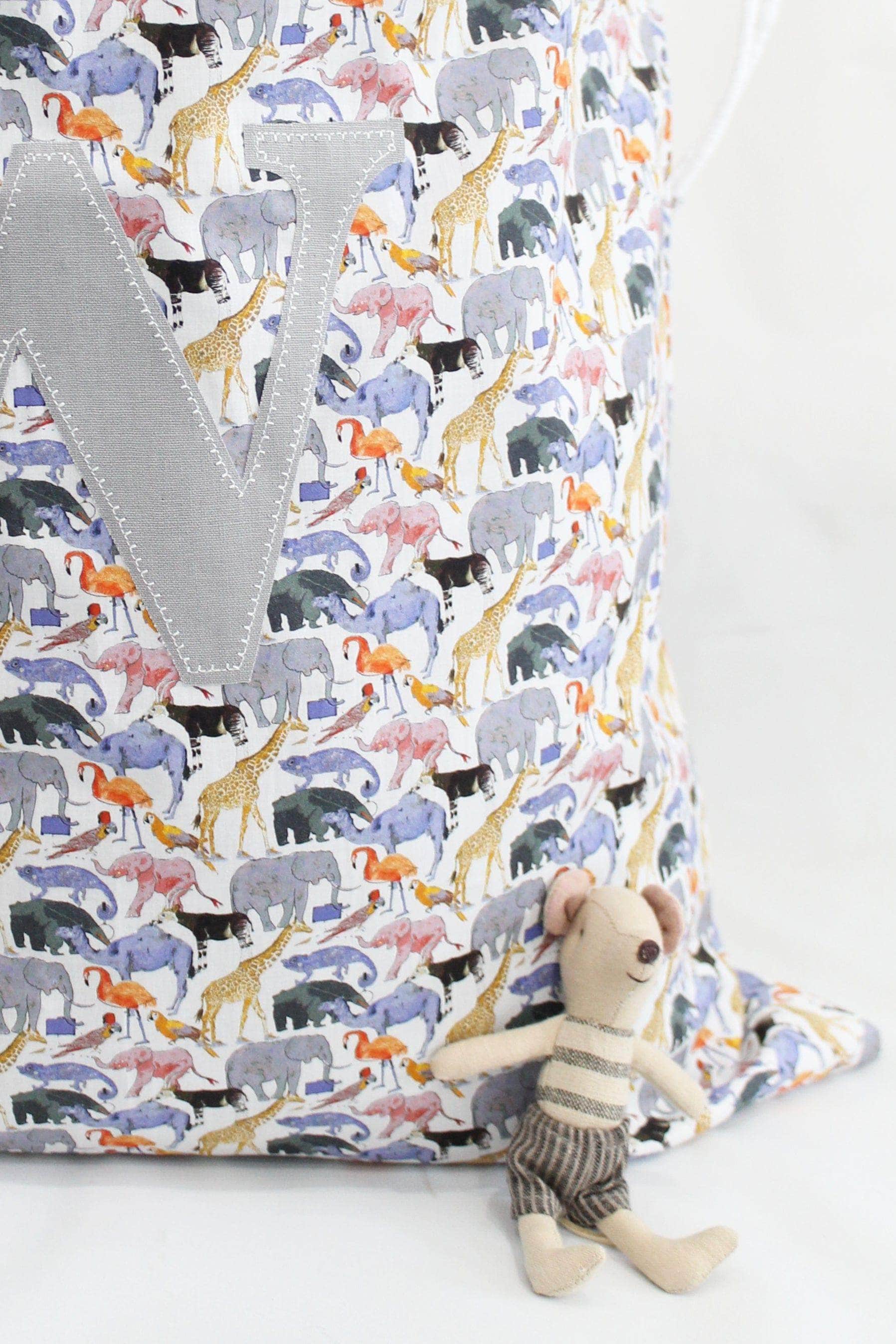 Storage Sack Made With Liberty Fabric Queue For The Zoo