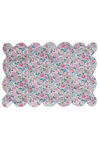 Reversible Scalloped Placemat Made With Liberty Fabric Betsy Blossom Pink