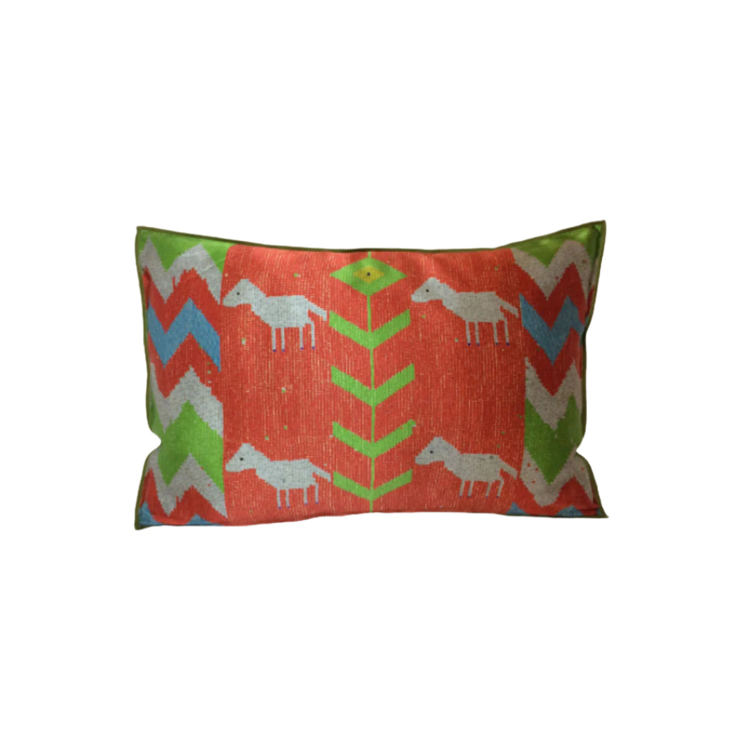 Dhay Cushion - Terracotta & True Green
