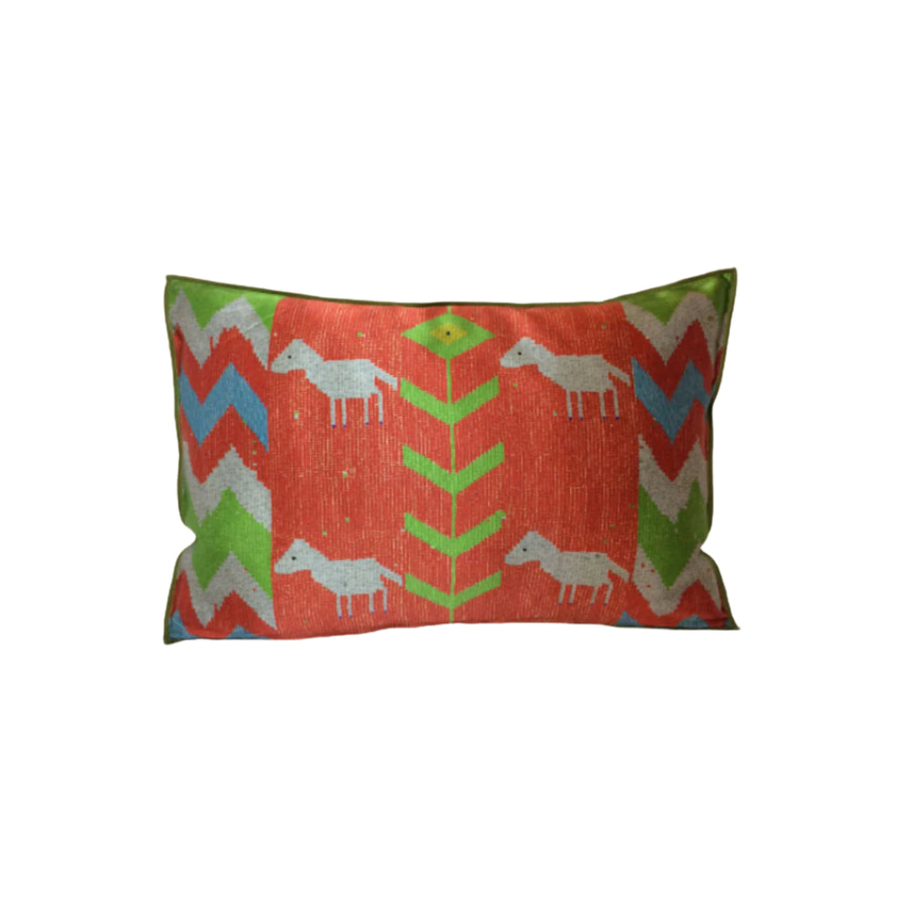 Dhay Cushion - Terracotta & True Green