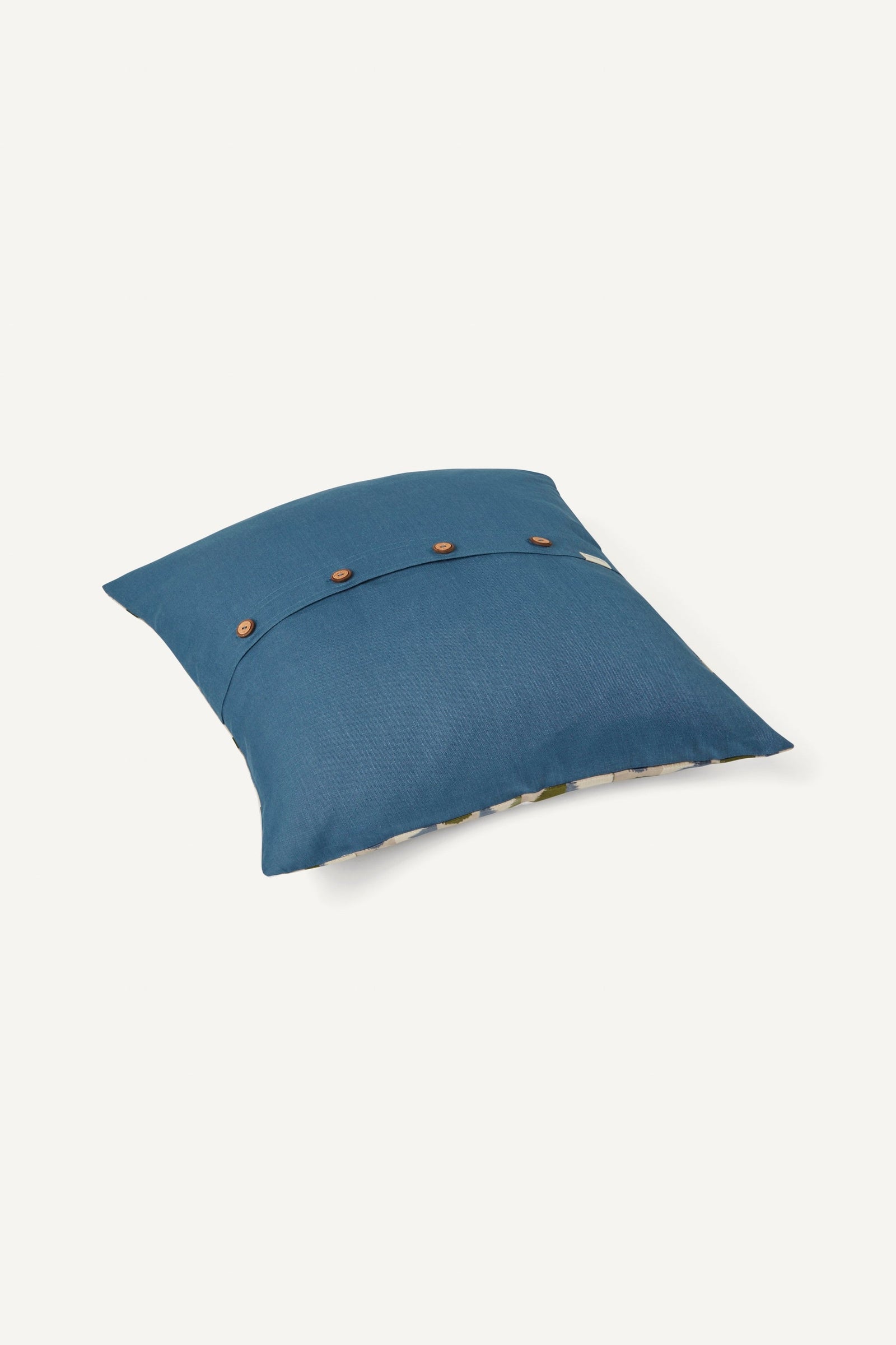 Embroidered Cushion Cover - Forest Green & Blue