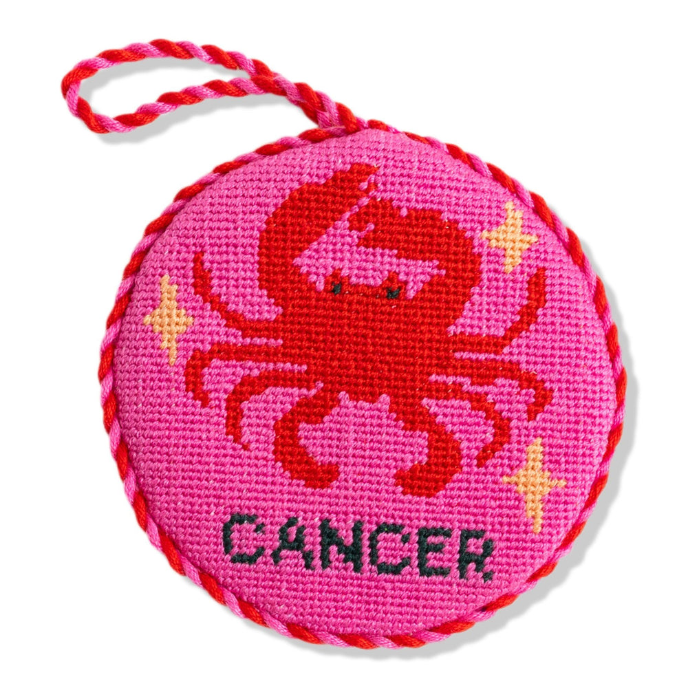 Needlepoint Zodiac Ornament - Cancer