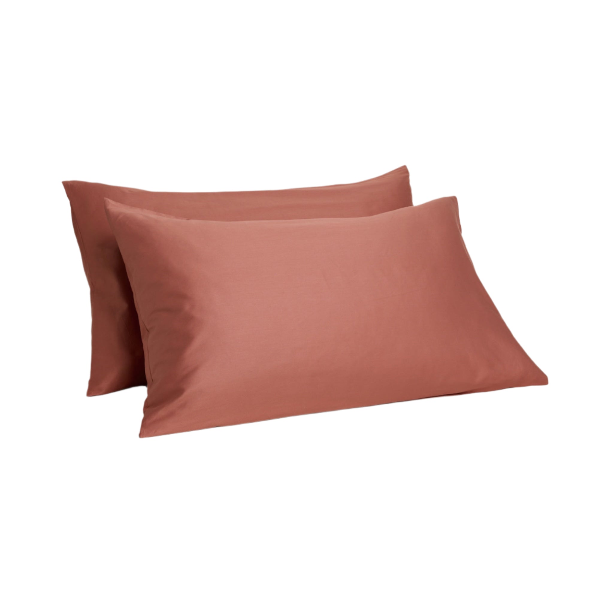 Sateen Organic Cotton Pillowcases - Bark Red