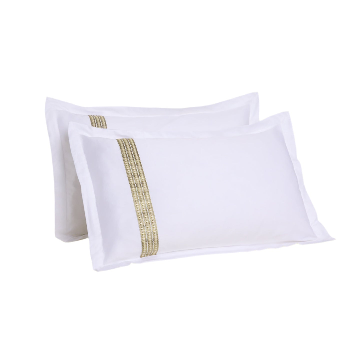 Raha Embroidered Pillowcases - Classic White & Green