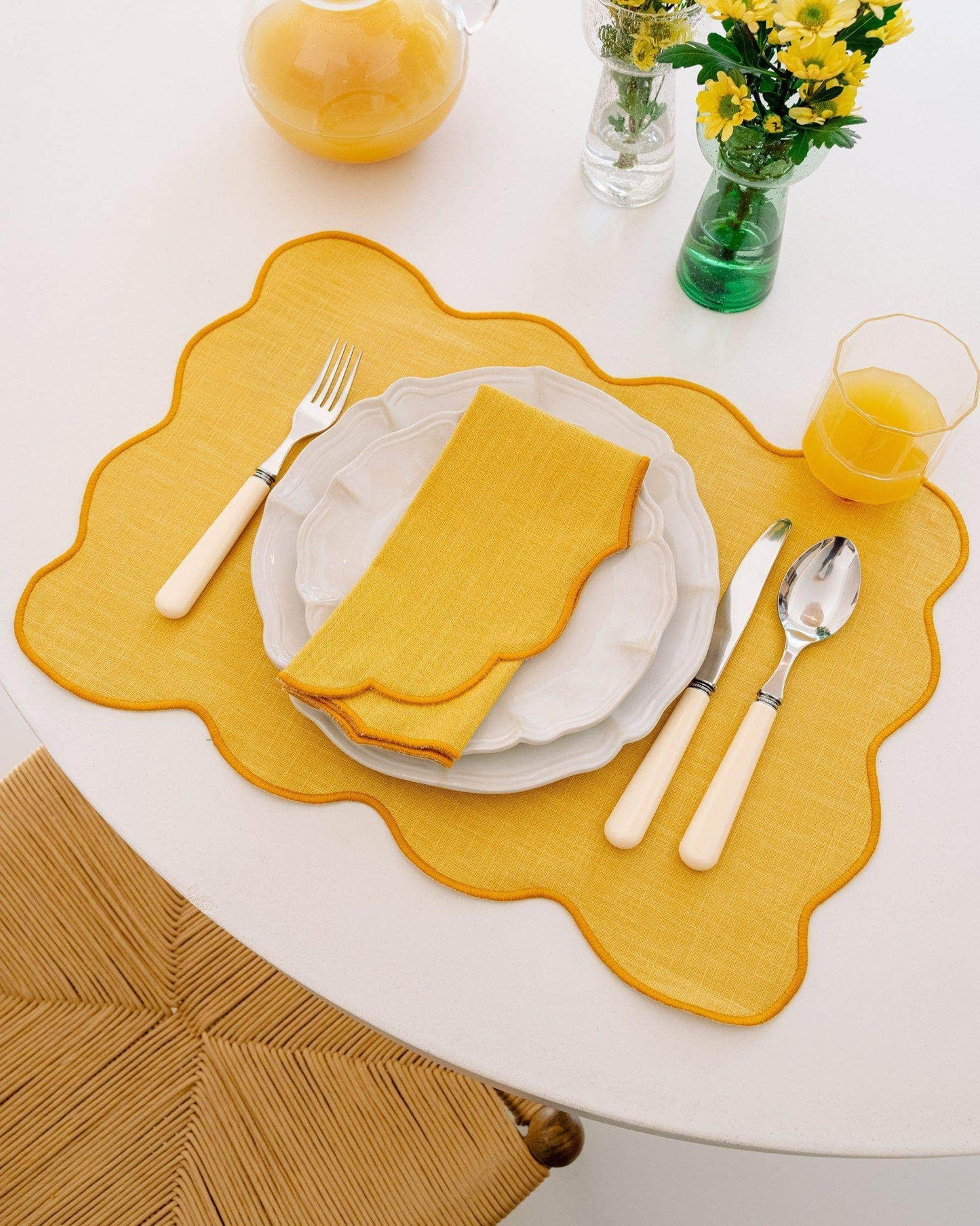 Palma Placemat, Yellow with Yellow – Anti-Stain
