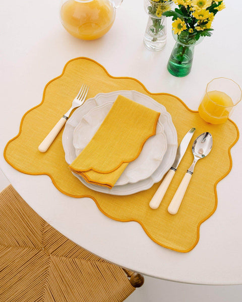 Palma Placemat, Yellow with Yellow – Anti-Stain